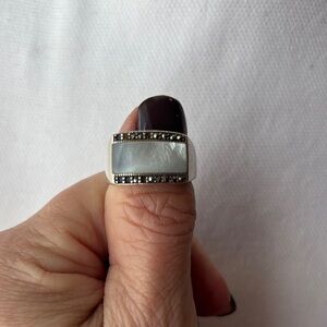 Silver Ring with Mother of Pearl Inlay